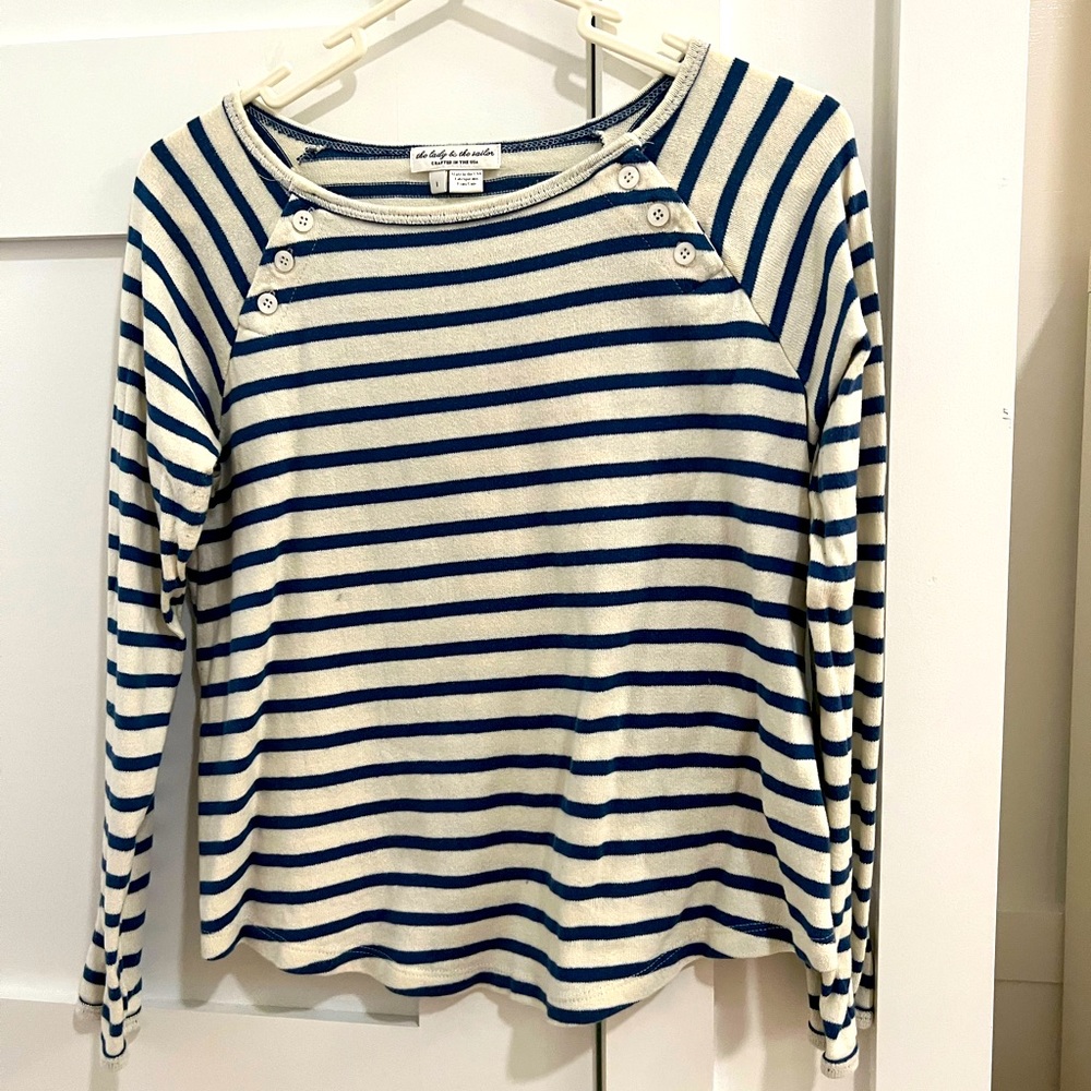 Anthropology size one, Blue and White blouse